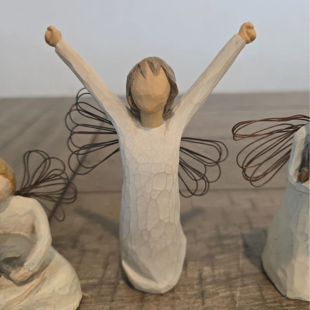 Set 3 Willow Tree Angels -Kindness Courage Giving Sculpted Hand-Painted Figure